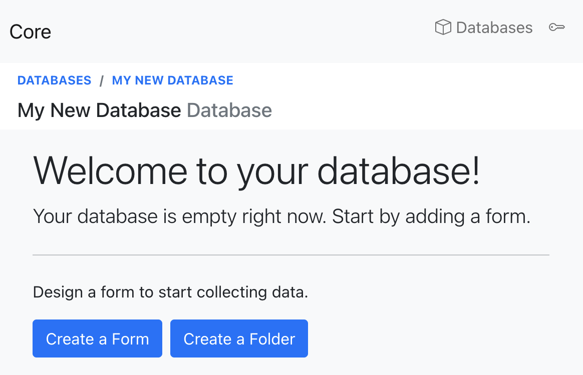 redirected to database homepage
